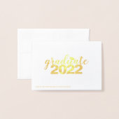 Einfache Elegante Grad Gold Foil Grußkarte Folienkarte (Rückseite mit Umschlag)