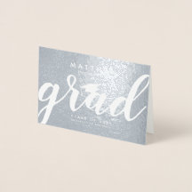 Einfache Elegante Grad Silver Foil Grußkarte
