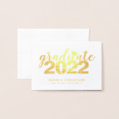 Einfache Elegante Graduate Gold Foil Grußkarte Folienkarte (Vorderseite mit Umschlag)