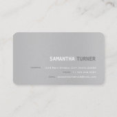 Einfache Elegante, grau strukturiert Beruflich Visitenkarte (Rückseite)