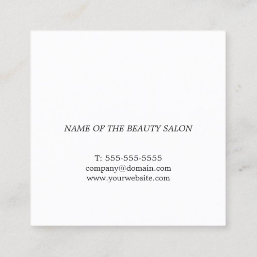 Einfache Elegante Grau Weiße Imitate Quadratische Visitenkarte (Rückseite)