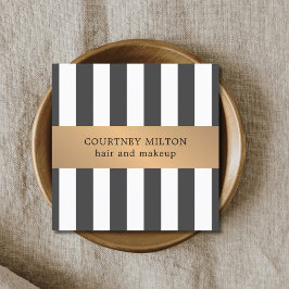 Einfache Elegante Grau Weiße Imitate Quadratische Visitenkarte