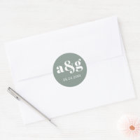 Einfache, elegante, graue Hochzeit auf Monogramm