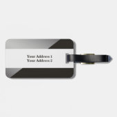 Einfache elegante graue IMITATE SilberGepäckmarke Gepäckanhänger (Rückseite horizontal)