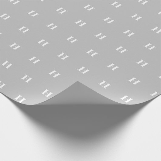 Einfache elegante, graue Monogram Mit Monogramm Wr Geschenkpapier (Ecke)