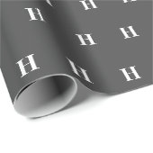 Einfache, elegante, graue Monogramm Mit Monogramm Geschenkpapier (Rolleneckpunkt)
