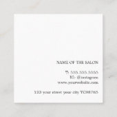 Einfache Elegante Grauschere Bold Hair Stylist Quadratische Visitenkarte (Rückseite)