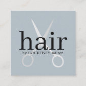 Einfache Elegante Grauschere Bold Hair Stylist Quadratische Visitenkarte (Vorderseite)