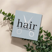 Einfache Elegante Grauschere Bold Hair Stylist Quadratische Visitenkarte