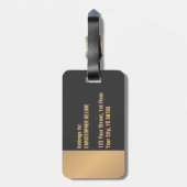 Einfache elegante Gray Gold Monogram Gepäckanhänger (Rückseite vertikal)