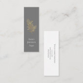Einfache elegante Gray Mini Business Card Visitenkarte (Vorne/Hinten)