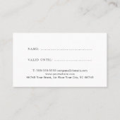 Einfache Elegante Gray Pink Beauty Loyalität Karte (Rückseite)