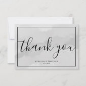 Einfache Elegante Gray Wedding Dankeskarte (Vorderseite)