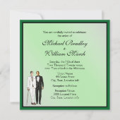 Einfache Elegante Green Gay Wedding Einladung (Vorderseite)