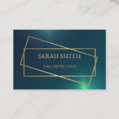 Einfache Elegante Green Golden Yoga Instruktor Visitenkarte (Vorderseite)