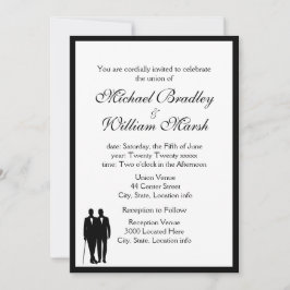Einfache Elegante Groom und Groom Gay Wedding Einladung