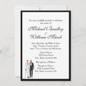 Einfache Elegante Groom und Groom Gay Wedding Einladung (Vorderseite)
