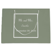 Einfache elegante Große und weiße Hochzeit Geschenktüte (Vorderseite)