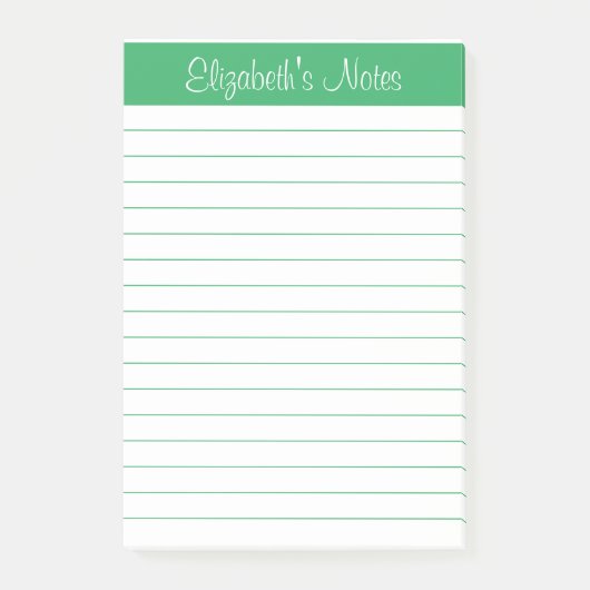 Einfache elegante grüne Bezeichnung Personalisiert Post-it Klebezettel (Vorderseite)