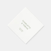 Einfache, elegante, grüne Hochzeit Serviette (Ecke)