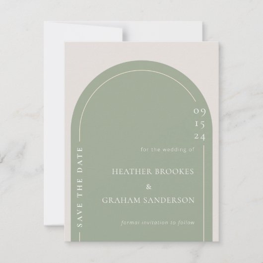 Einfache Elegante Grüne Hochzeit Sichern Sie das D (Vorderseite)