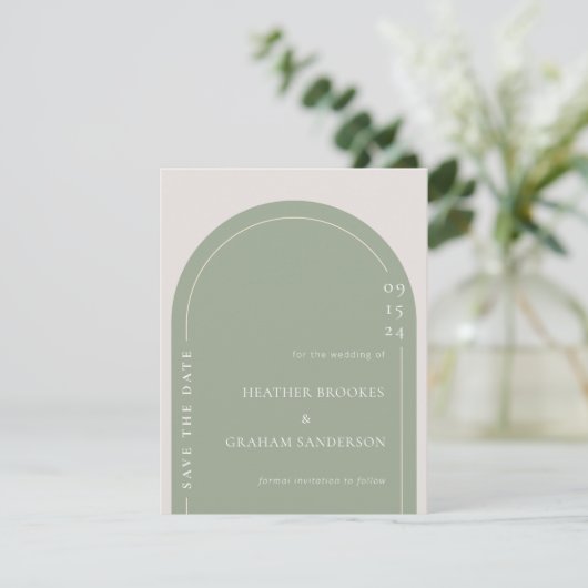 Einfache Elegante Grüne Hochzeit Sichern Sie das D (Stehend Vorderseite)