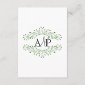 Einfache Elegante Grüne Hochzeiten Details Begleitkarte (Rückseite)