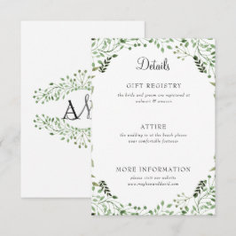 Einfache Elegante Grüne Hochzeiten Details Begleitkarte