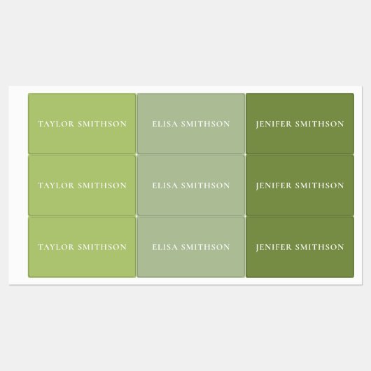 Einfache Elegante Grüne Minimale Fügen Sie Ihre Na Etiketten (Blatt)