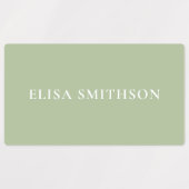 Einfache Elegante Grüne Minimale Fügen Sie Ihre Na Etiketten (Design 2)