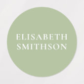 Einfache Elegante Grüne Minimale Fügen Sie Ihre Na Etiketten (Design 2)