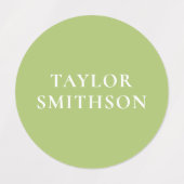 Einfache Elegante Grüne Minimale Fügen Sie Ihre Na Etiketten (Design 1)