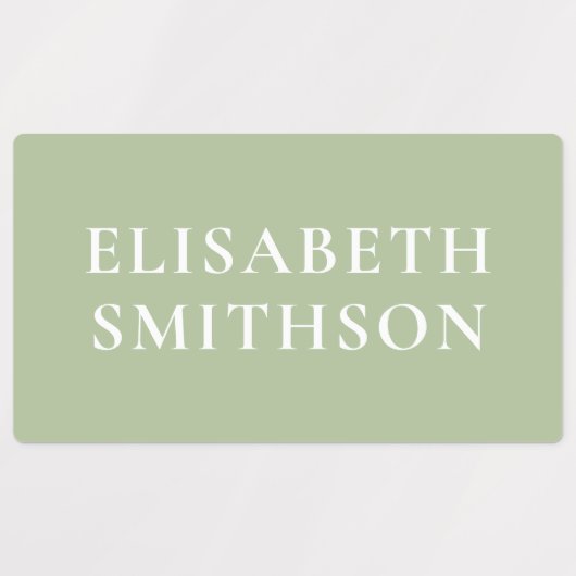 Einfache Elegante Grüne Minimale Fügen Sie Ihre Na Etiketten (Design 2)