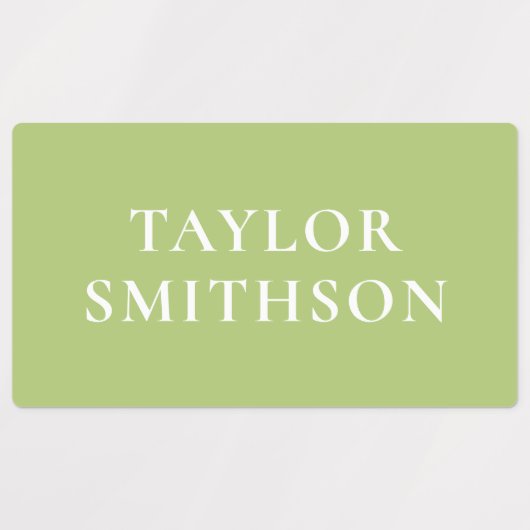 Einfache Elegante Grüne Minimale Fügen Sie Ihre Na Etiketten (Design 1)