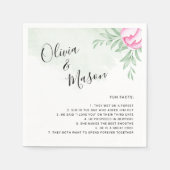 Einfache Elegante Grüne Rose Serviette (Vorderseite)