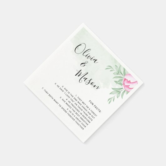 Einfache Elegante Grüne Rose Serviette (Ecke)