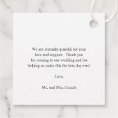 Einfache Elegante Grüne Rustikale Eukalyptus Weddi Geschenkanhänger (Rückseite)