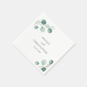 Einfache Elegante Grüne Rustikale Eukalyptus Weddi Serviette (Ecke)