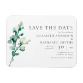 Einfache Elegante Grüne Save the Date Hochzeit Magnet (Horizontal)