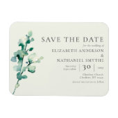 Einfache Elegante Grüne Save the Date Hochzeit Magnet (Horizontal)