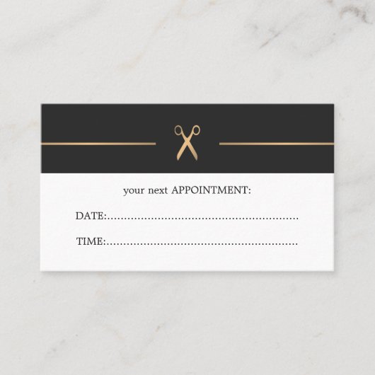 Einfache Elegante Haar Stillistische Terminkarte (Vorderseite)