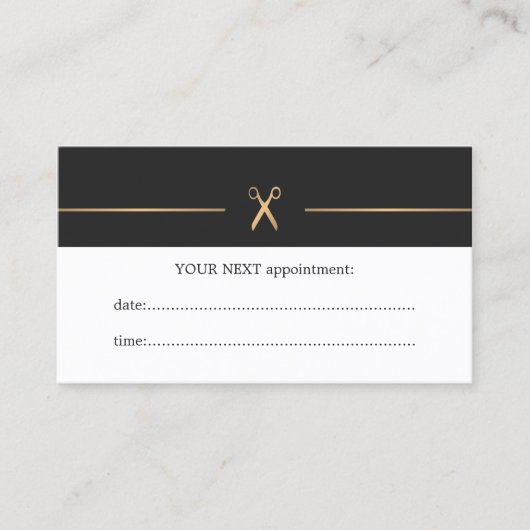 Einfache Elegante Haar Stillistische Terminkarte (Vorderseite)