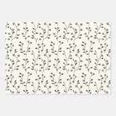 Einfache elegante Hand Drawn Floral Geschenkwrap Geschenkpapier Set (Vorderseite 2)