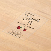 Einfache, elegante Hand gezeichnet whimsy roter Ki Acryleinladungen (Ablage )