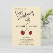 Einfache, elegante Hand gezeichnet whimsy roter Ki Einladung (Stehend Vorderseite)