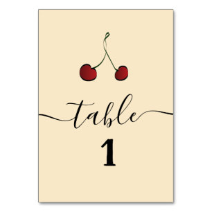 Einfache, elegante Hand gezeichnet whimsy roter Ki Tischnummer