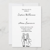 Einfache, elegante Händeschlittenhochzeit Einladung (Vorderseite)