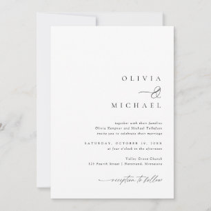 Einfache elegante Handschrift Hochzeit Einladung