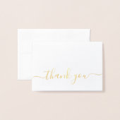 Einfache Elegante Handschrift Minimalistischer Gol Folienkarte (Vorderseite mit Umschlag)