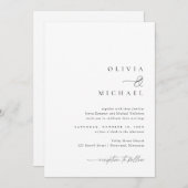 Einfache Elegante Handwriting-Hochzeit Einladung (Vorne/Hinten)